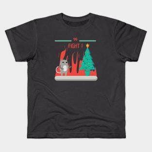 Cat with christmas tree Kids T-Shirt